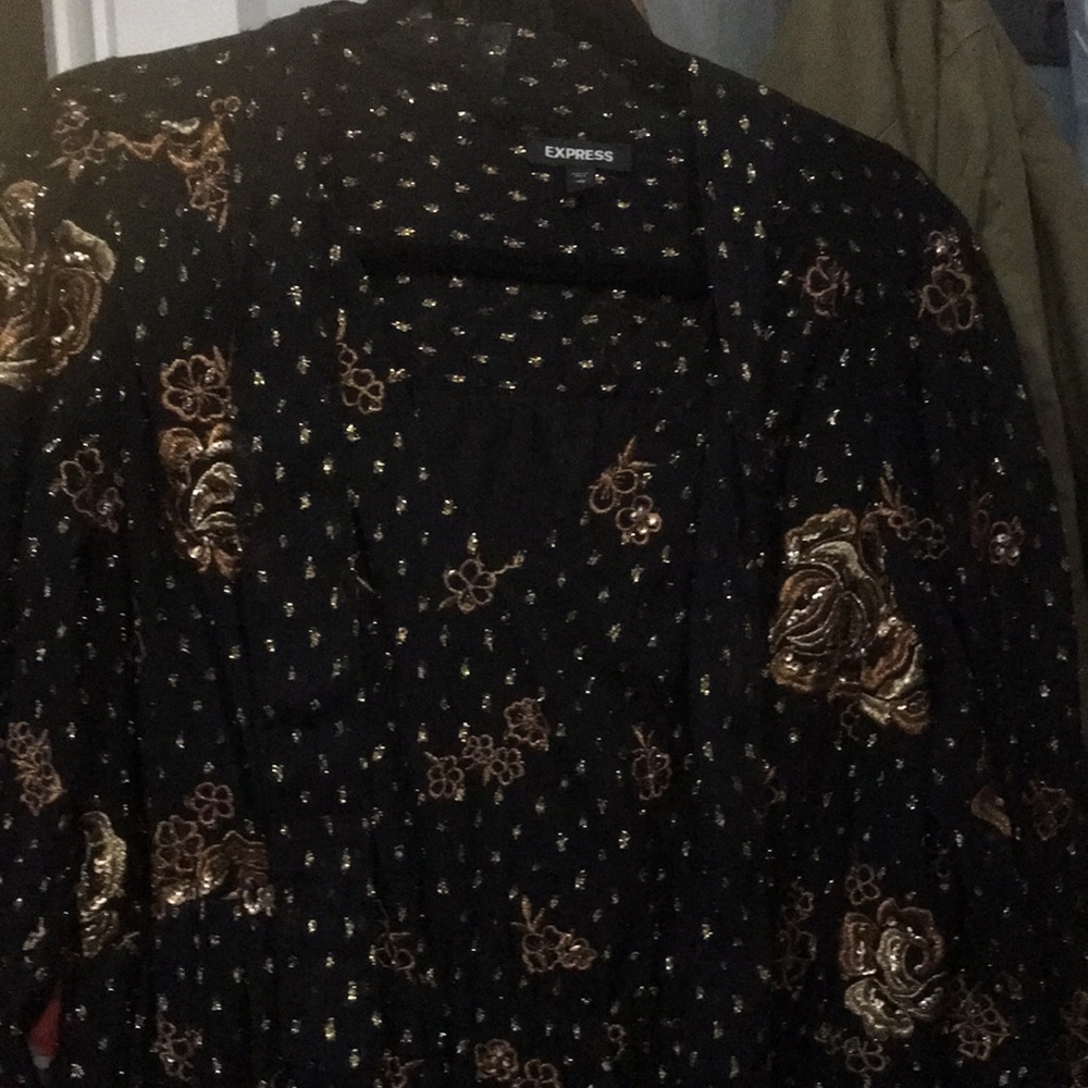 New with tags. Express black gold sequin dress.